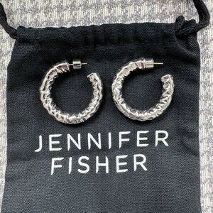 Jennifer Fisher 1" Maeve Mini Hoops, silver